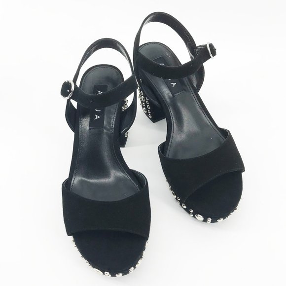 ❌SOLD❌NEW🌸AQUA Bells Studded Suede Ankle Strap Sandals - Picture 7 of 11